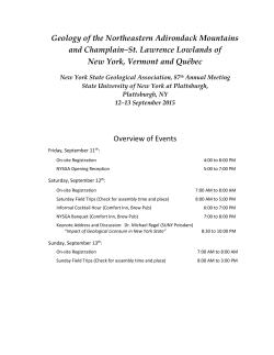 Geology of the Northeastern Adirondack Mountains and Champlain