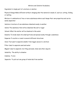 Mixture and Solution Vocabulary Ingredient-A single