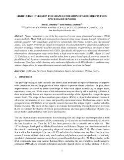 LIGHTCURVE INVERSION FOR SHAPE ESTIMATION OF GEO