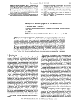 Adsorption of Block Copolymers in Selective Solvents
