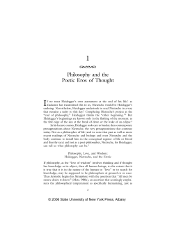 Philosophy and the Poetic Eros of Thought