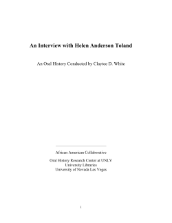 An Interview with Helen Anderson Toland