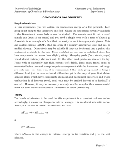 combustion calorimetry - U of L Class Index