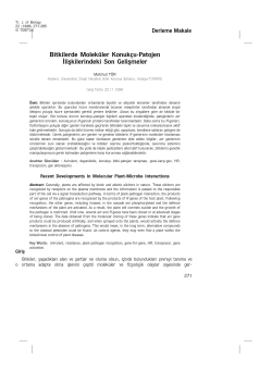 Bitkilerde Moleküler Konukçu-Patojen - Tubitak Journals