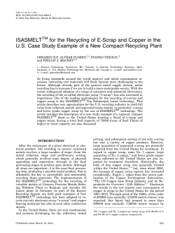 ISASMELT for the Recycling of E-Scrap and Copper in the U.S.