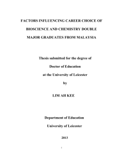 factors influencing the career choice of the Bioscience