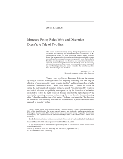 Monetary Policy Rules Work and Discretion