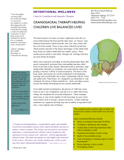 Infants and CranioSacral Therapy: Helping Children Live Balanced