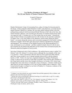 The Life and Murder of Thomas Coleman