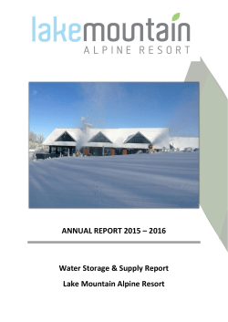 2015-16 Lake Mountain Annual Water Report