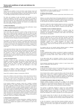 Terms and conditions of sale and delivery for Crayon A/S