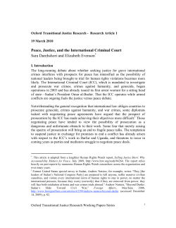 ICC and peace Evenson