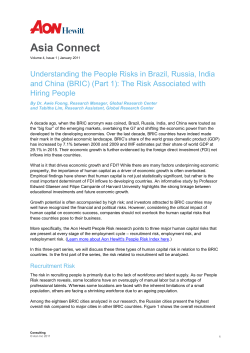 Asia Connect - Understanding People Risks in Brazil, Russia, India