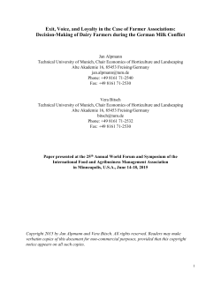 Exit, Voice, and Loyalty in the Case of Farmer Associations