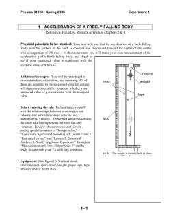 1 ACCELERATION OF A FREELY