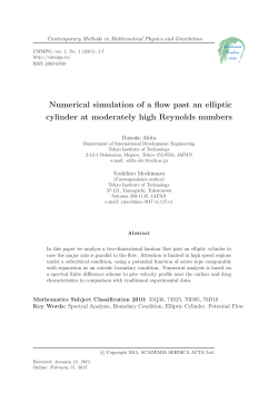 Numerical simulation of a flow past an elliptic cylinder at moderately