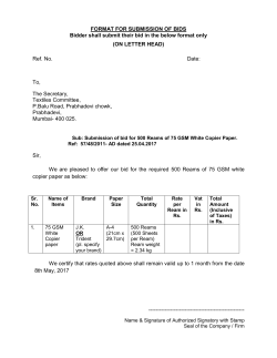 Format for submission of bid