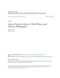 Science Fiction in France: A Brief History and Selective Bibliography