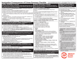 Immigration Consequences of Crimes Summary Checklist 2014