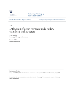Diffraction of ocean waves around a hollow cylindrical shell structure