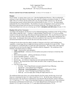 God`s Appointed Times Pesach &ndash; Passover Hag HaMatzah &ndash; the