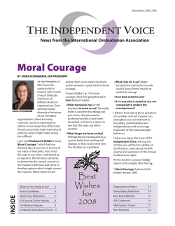 Moral Courage - The International Ombudsman Association