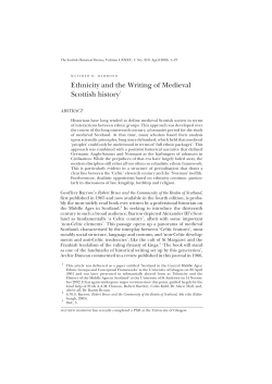 Ethnicity and the Writing of Medieval Scottish history