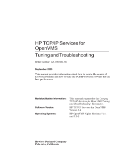 HP TCP/IP Services for OpenVMS Tuning and Troubleshooting