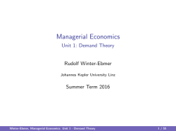 Managerial Economics - Unit 1: Demand Theory