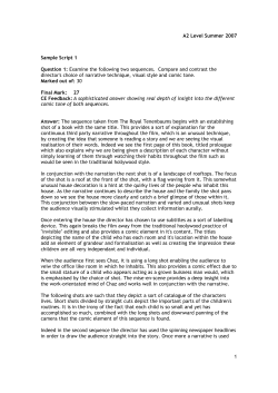 A2 Level Summer 2007 1 Sample Script 1 Question 1: Examine the