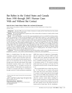 Bat Rabies in the United States and Canada from 1950 through 2007