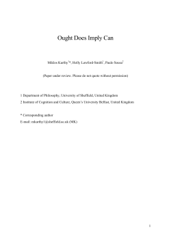 Ought Does Imply Can - Queen`s University Belfast