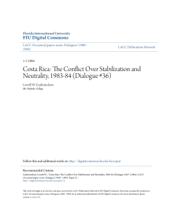 Costa Rica: The Conflict Over Stabilization and Neutrality, 1983
