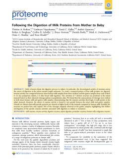 Following the Digestion of Milk Proteins from Mother to Baby