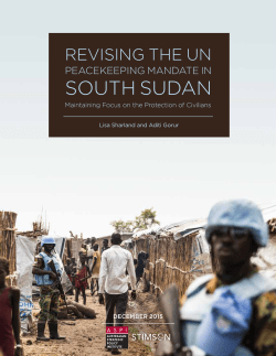 Revising the UN Peacekeeping Mandate in South Sudan