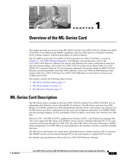 Overview of the ML-Series Card