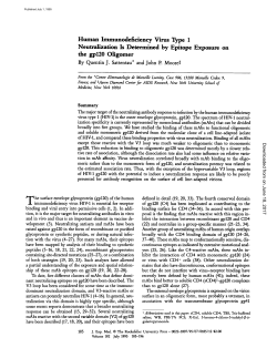 Human Immunodeficiency Virus Type 1 Neutralization Is