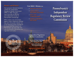 IRRC Brochure - Independent Regulatory Review Commission
