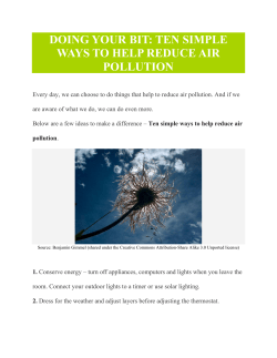 doing your bit: ten simple ways to help reduce air pollution