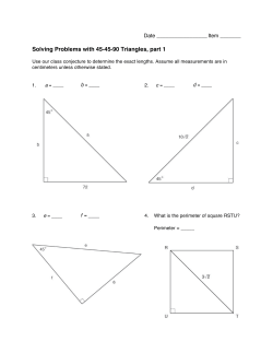 Solving Problems with 45-45-90 Triangles, part 1