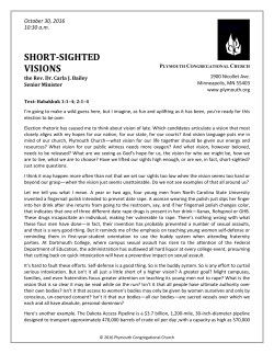 short-sighted visions - Plymouth Congregational Church