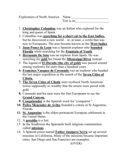 Explorers Study guide