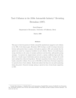 Tacit Collusion in the 1950s Automobile Industry