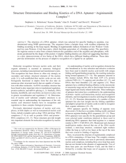Structure Determination and Binding Kinetics of a DNA Aptamer
