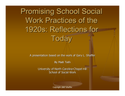 Promising School Social Work Practices of the 1920s: Reflections for