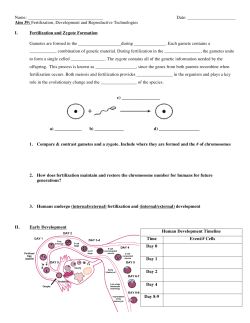 Aim 39: Fertilization, Development and Reproductive Technologies I