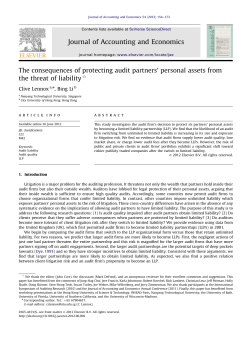 The consequences of protecting audit partners` personal assets from