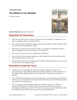 The Ballad of Lucy Whipple Questions for Discussion Discussion