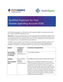 Qualified Expenses for Your Flexible Spending Account (FSA)