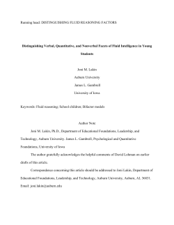 Running head: DISTINGUISHING FLUID REASONING FACTORS